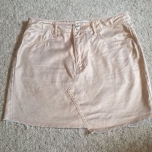 Rose Gold Metallic Jean Skirt